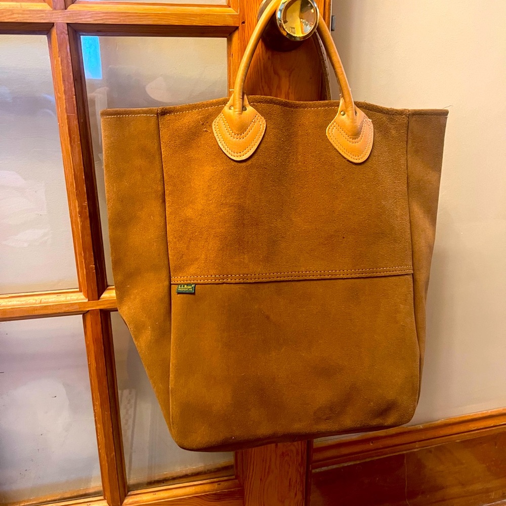 Vintage UNUSED L.L.Bean Suede and Leather Utility Tote